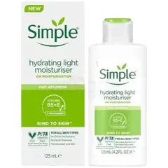 Simple Kind to Skin Hydrating Light Moisturiser with Vitamin B5 E and Niacinamide 125ml - Rokomari